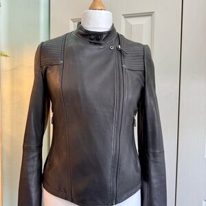 Bagatelle Black Asymmetric Leather Moto Jacket